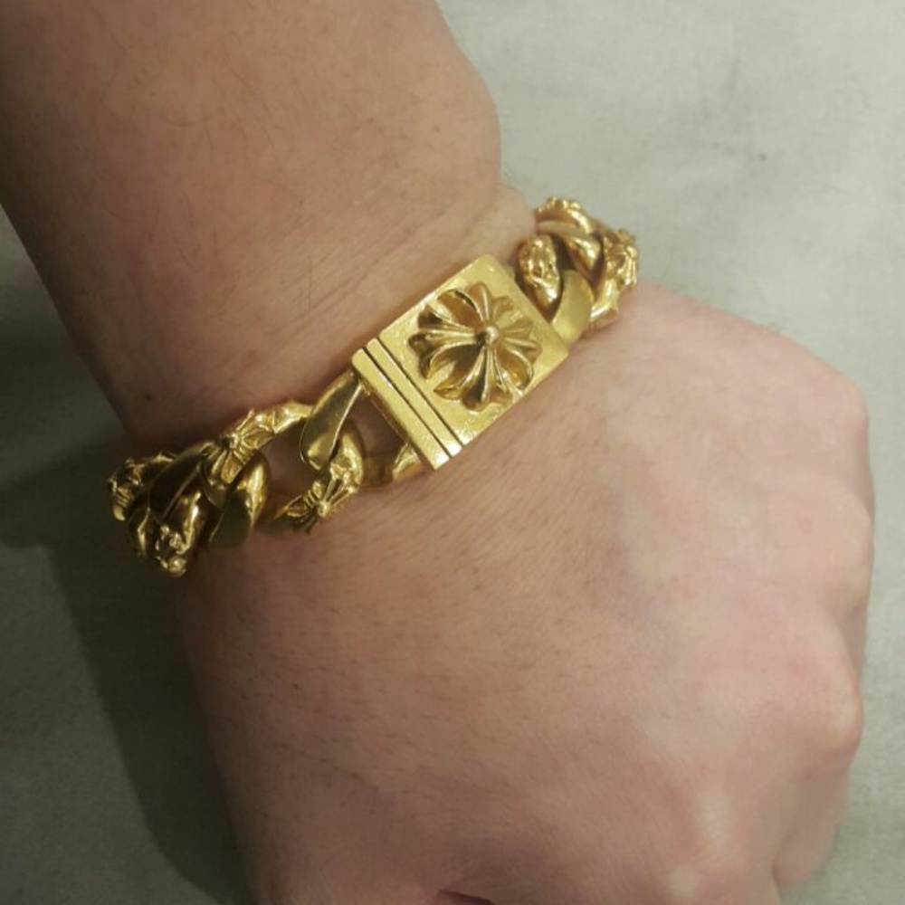 Chrome Hearts 22k floral ID fancy bracelet (rare)